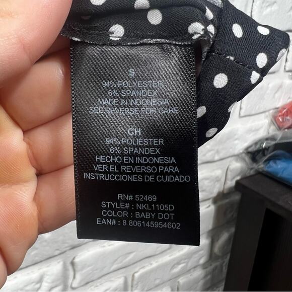 Norma Kamali Polka Dot Faux Wrap Dress Size Small - Picture 5 of 9